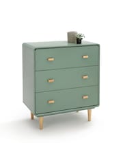 La Redoute Intérieurs Grey Green Jimi 3 Drawer Chest - Image 2 of 4