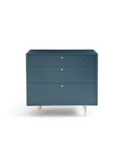 La Redoute Intérieurs Prussian Blue Luxore 3 Drawer Chest of Drawers - Image 2 of 6
