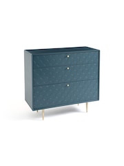 La Redoute Intérieurs Prussian Blue Luxore 3 Drawer Chest of Drawers - Image 3 of 6