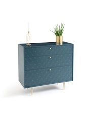 La Redoute Intérieurs Prussian Blue Luxore 3 Drawer Chest of Drawers - Image 4 of 6