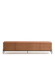 La Redoute Intérieurs Walnut and Black Lodge Vintage Hi-Fi TV Stand - Image 2 of 6