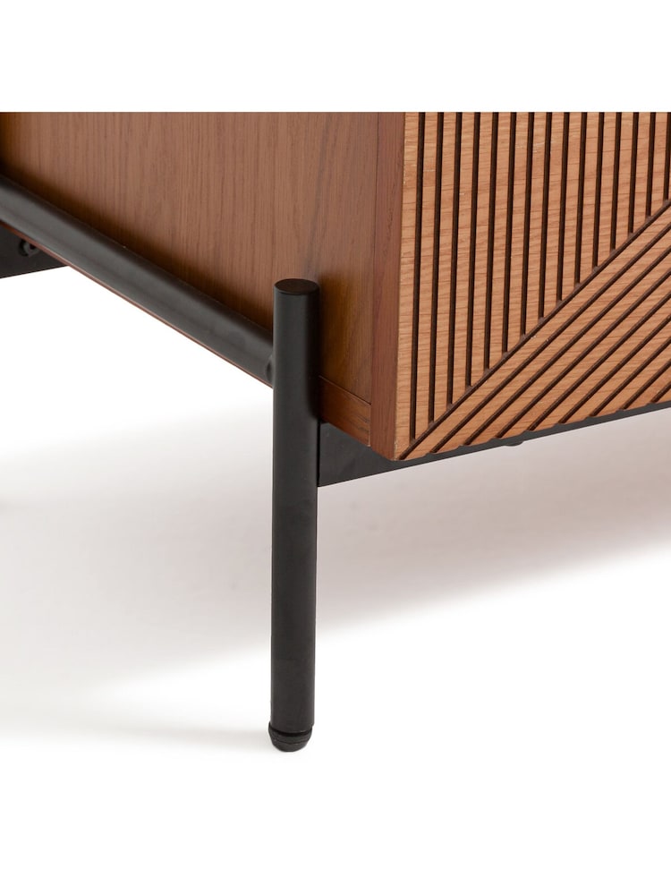 La Redoute Intérieurs Walnut and Black Lodge Vintage Hi-Fi TV Stand - Image 6 of 6