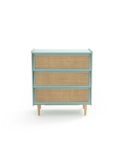 La Redoute Intérieurs Grey Green Taga Cane Detail Chest of 3 Drawers - Image 2 of 4