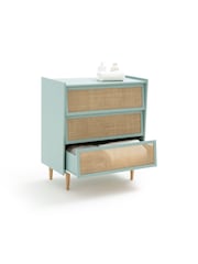 La Redoute Intérieurs Grey Green Taga Cane Detail Chest of 3 Drawers - Image 3 of 4