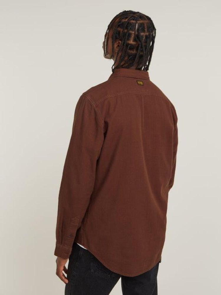 G Star Brown Marine 100% Cotton Slim Shirt - Image 2 of 6