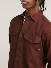 G Star Brown Marine 100% Cotton Slim Shirt - Image 3 of 6