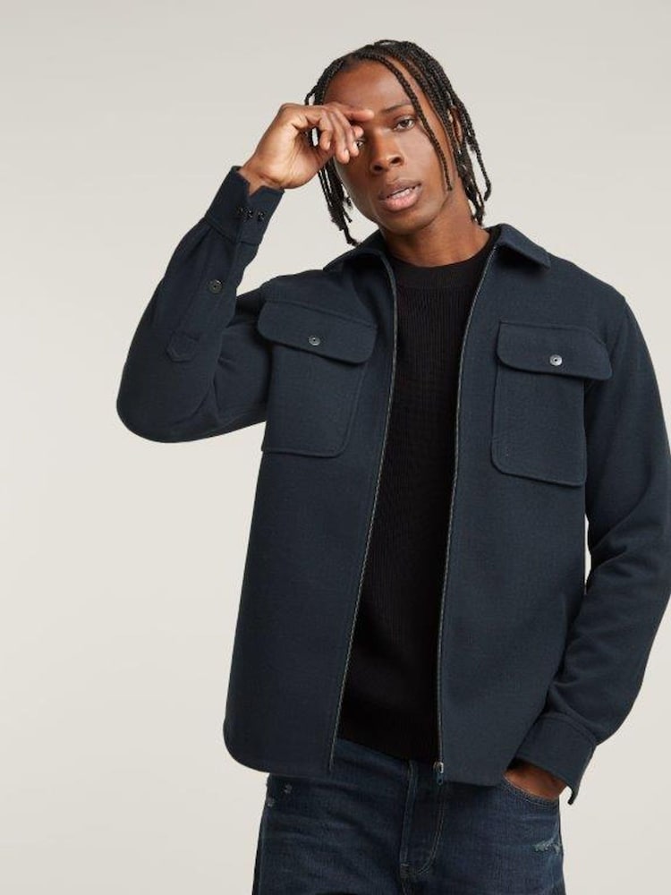 G Star Navy Oversized Jacket Shirt - Image 1 of 7 G Star Navy Oversized Jacket Shirt - Image 1 of 7