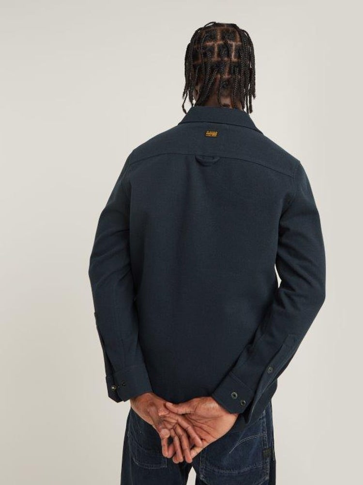 G Star Navy Oversized Jacket Shirt - Image 2 of 7 G Star Navy Oversized Jacket Shirt - Image 2 of 7
