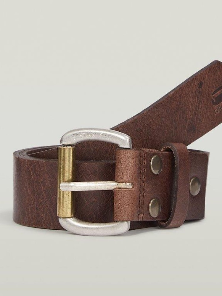 G Star Brown Dask Leather Belt - Image 2 of 3