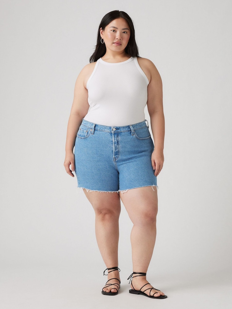 Levi's® Light Blue Curve Shaping Bermuda Denim Shorts - Image 1 of 6 Levi's® Light Blue Curve Shaping Bermuda Denim Shorts - Image 1 of 6