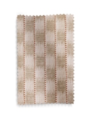 Natural/Orange Stripe Jacquard Eyelet Lined Curtains - Image 5 of 5