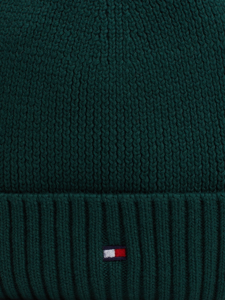 Tommy Hilfiger Green Small Flag Beanie - Image 6 of 6