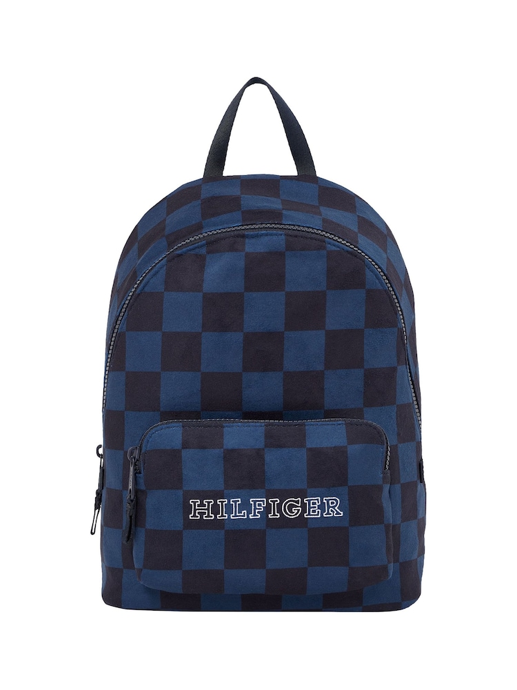 Tommy Hilfiger Blue Monotype Check Backpack - Image 2 of 5