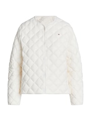 Tommy Hilfiger White Down Quilted Collarless Jacket - Image 5 of 6