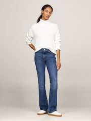 Tommy Hilfiger Cream Cotton Roll Neck Cream Jumper - Image 2 of 5