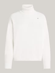 Tommy Hilfiger Cream Cotton Roll Neck Cream Jumper - Image 5 of 5