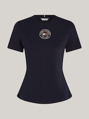 Tommy Hilfiger Blue Slim Fit Nautical Graphic Crew Neck Short Sleeved T-Shirt - Image 5 of 5