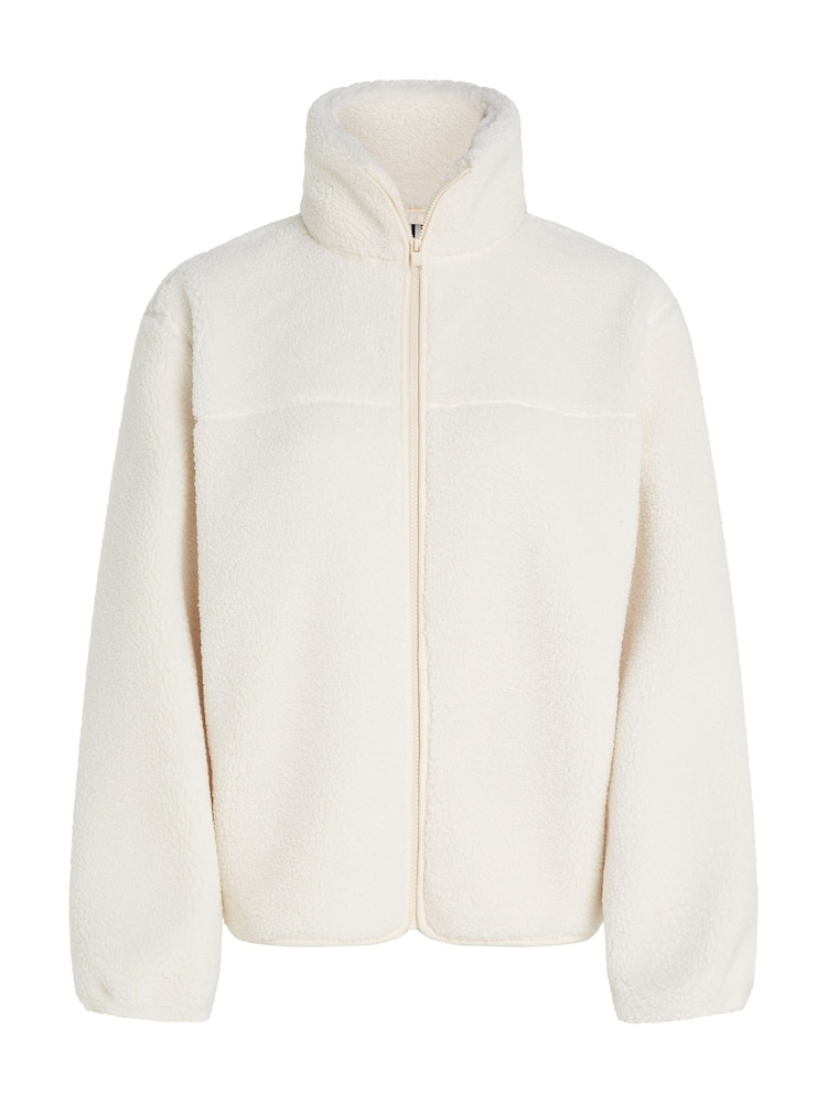 Tommy Hilfiger White Regular Fit Teddy Zip Up Jacket - Image 5 of 5