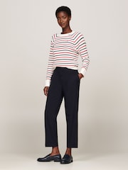 Tommy Hilfiger Stripe 100% Organic Cotton Cable Crew Neck Sweater - Image 2 of 5