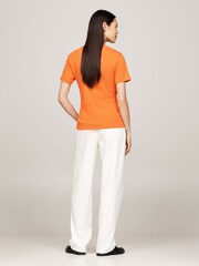 Tommy Hilfiger Orange Slim Fit Cody Crew Neck Short Sleeve 100% Cotton T-Shirt - Image 3 of 5