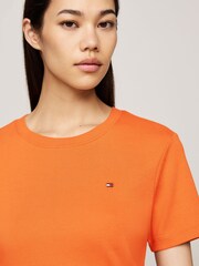 Tommy Hilfiger Orange Slim Fit Cody Crew Neck Short Sleeve 100% Cotton T-Shirt - Image 4 of 5