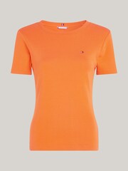 Tommy Hilfiger Orange Slim Fit Cody Crew Neck Short Sleeve 100% Cotton T-Shirt - Image 5 of 5