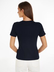 Tommy Hilfiger Blue Slim Fit Cody Crew Neck Short Sleeve 100% Cotton T-Shirt - Image 2 of 5