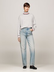 Tommy Hilfiger Grey Global Relaxed Mock Neck Sweater - Image 3 of 5
