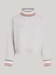 Tommy Hilfiger Grey Global Relaxed Mock Neck Sweater - Image 5 of 5