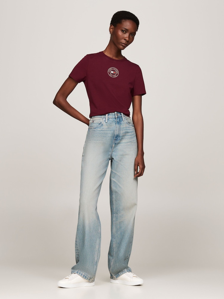 Vermelho - Camiseta Tommy Hilfiger Slim Fit com estampa náutica e gola redonda, manga curta - Imagem 2 de 5