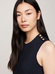 Tommy Hilfiger Blue Punto Sleeveless Bodycon Dress - Image 4 of 5