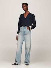 Tommy Hilfiger Relaxed Blue Global Stripe Blouse - Image 2 of 5