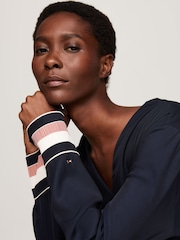 Tommy Hilfiger Relaxed Blue Global Stripe Blouse - Image 4 of 5