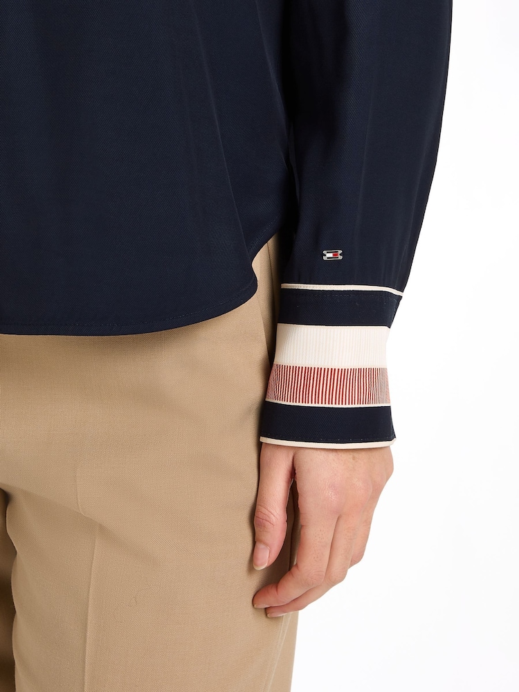 Tommy Hilfiger Relaxed Blue Global Stripe Blouse - Image 5 of 5