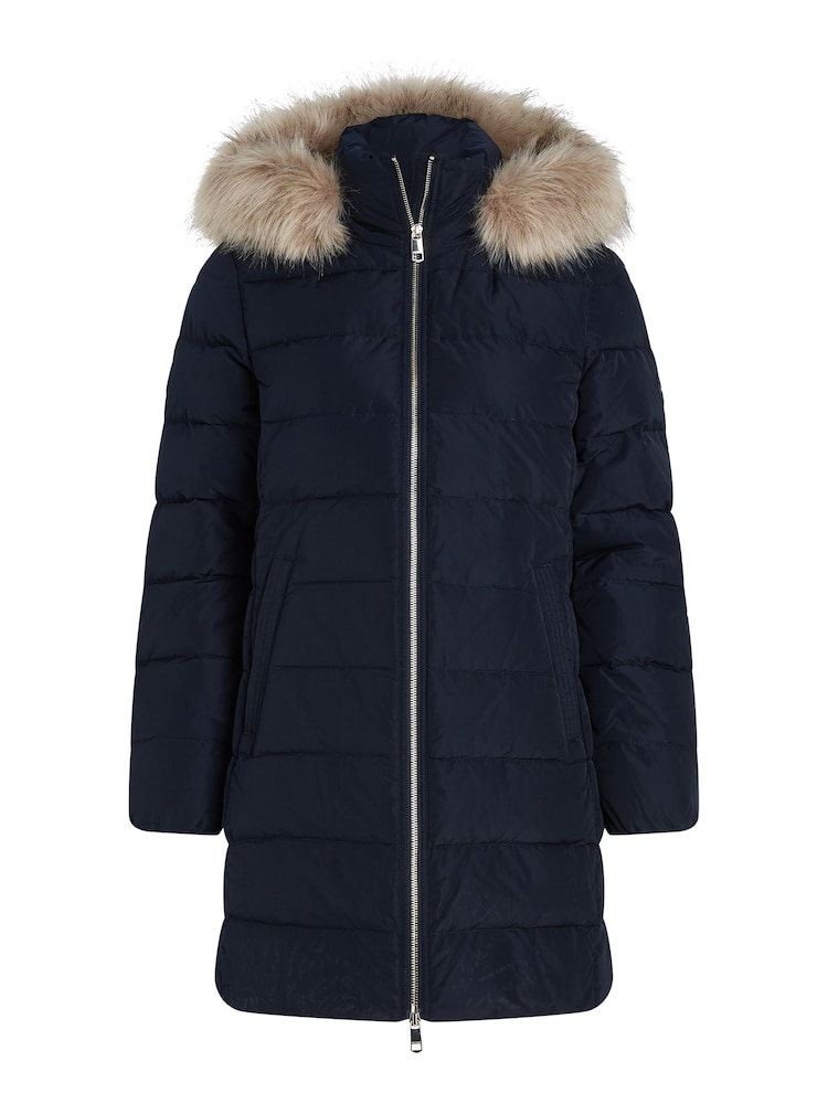 Tommy Hilfiger Blue Heritage Down Tyra Coat With Faux Fur - Image 5 of 5