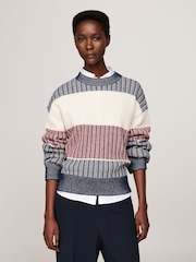 Tommy Hilfiger Blue Global Stripe All Over Sweater - Image 1 of 5