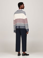 Tommy Hilfiger Blue Global Stripe All Over Sweater - Image 4 of 5