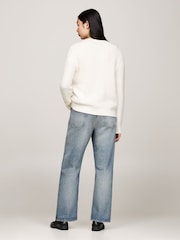 Tommy Hilfiger Cream Varsity Crest Crew Neck Jumper - Image 4 of 4