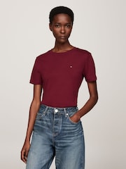 Tommy Hilfiger Red Slim Fit Cody Crew Neck Short Sleeve 100% Cotton T-Shirt - Image 1 of 5