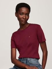 Tommy Hilfiger Red Slim Fit Cody Crew Neck Short Sleeve 100% Cotton T-Shirt - Image 4 of 5