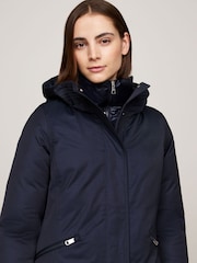 Tommy Hilfiger Blue Padded Parka Jacket - Image 4 of 5