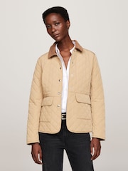 Tommy Hilfiger Brown Slim Fit Quilted Jacket - Image 1 of 5