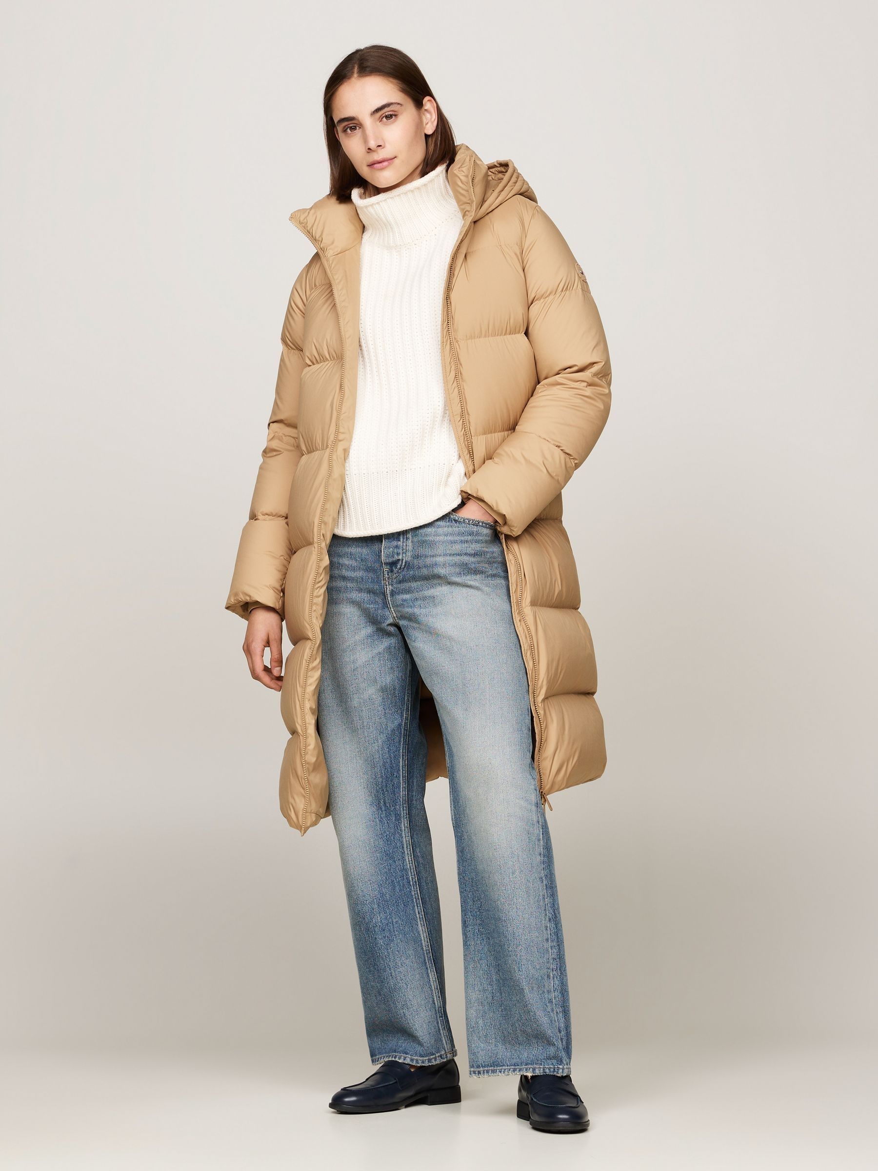 Buy Tommy Hilfiger Down Casual Maxi Brown Coat from Next Luxembourg