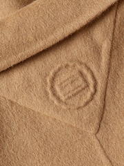 Tommy Hilfiger Brown Regular Fit Wool Belted Coat - Image 10 of 10