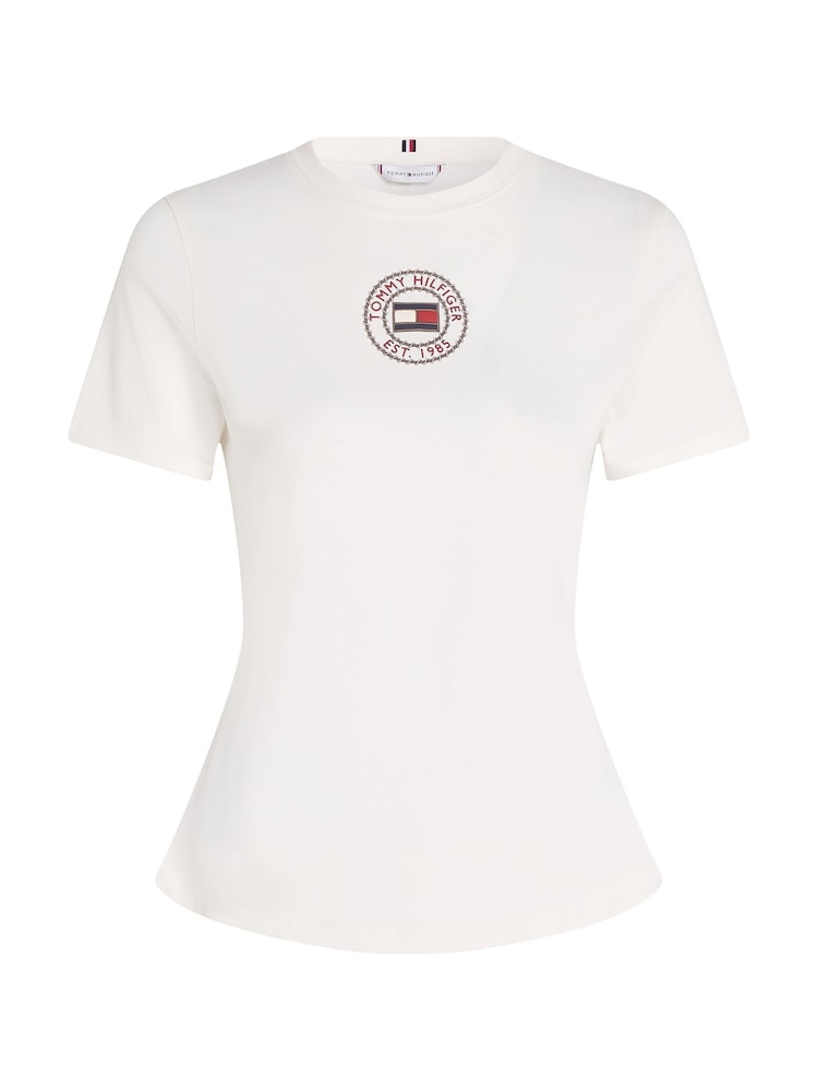 Tommy Hilfiger White Slim Fit Nautical Graphic Crew Neck Short Sleeved T-Shirt - Image 5 of 5