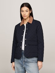 Tommy Hilfiger Blue Slim Fit Quilted Jacket - Image 1 of 5