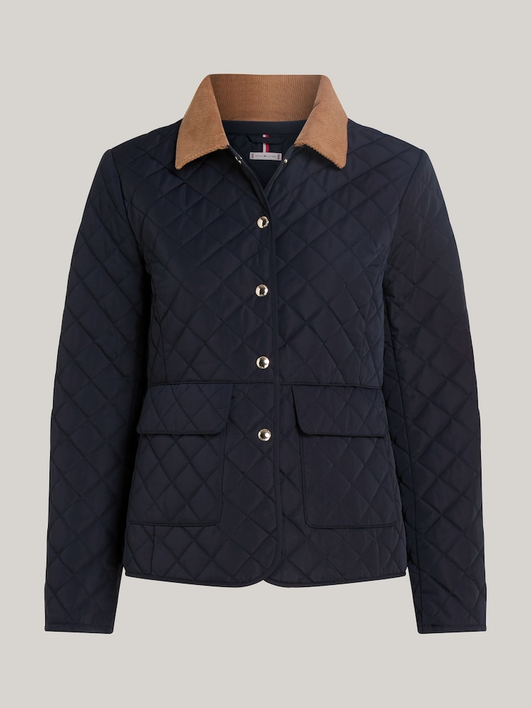 Tommy Hilfiger Blue Slim Fit Quilted Jacket - Image 5 of 5