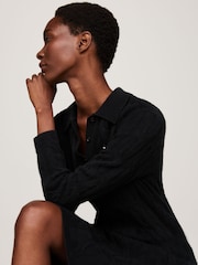 Tommy Hilfiger Soft Wool Cable Polo Sweater Black Dress - Image 3 of 5