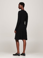 Tommy Hilfiger Soft Wool Cable Polo Sweater Black Dress - Image 4 of 5