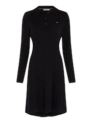 Tommy Hilfiger Soft Wool Cable Polo Sweater Black Dress - Image 5 of 5